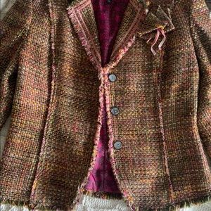 The Limited Womens Tweed Frayed Jacket SZ Large